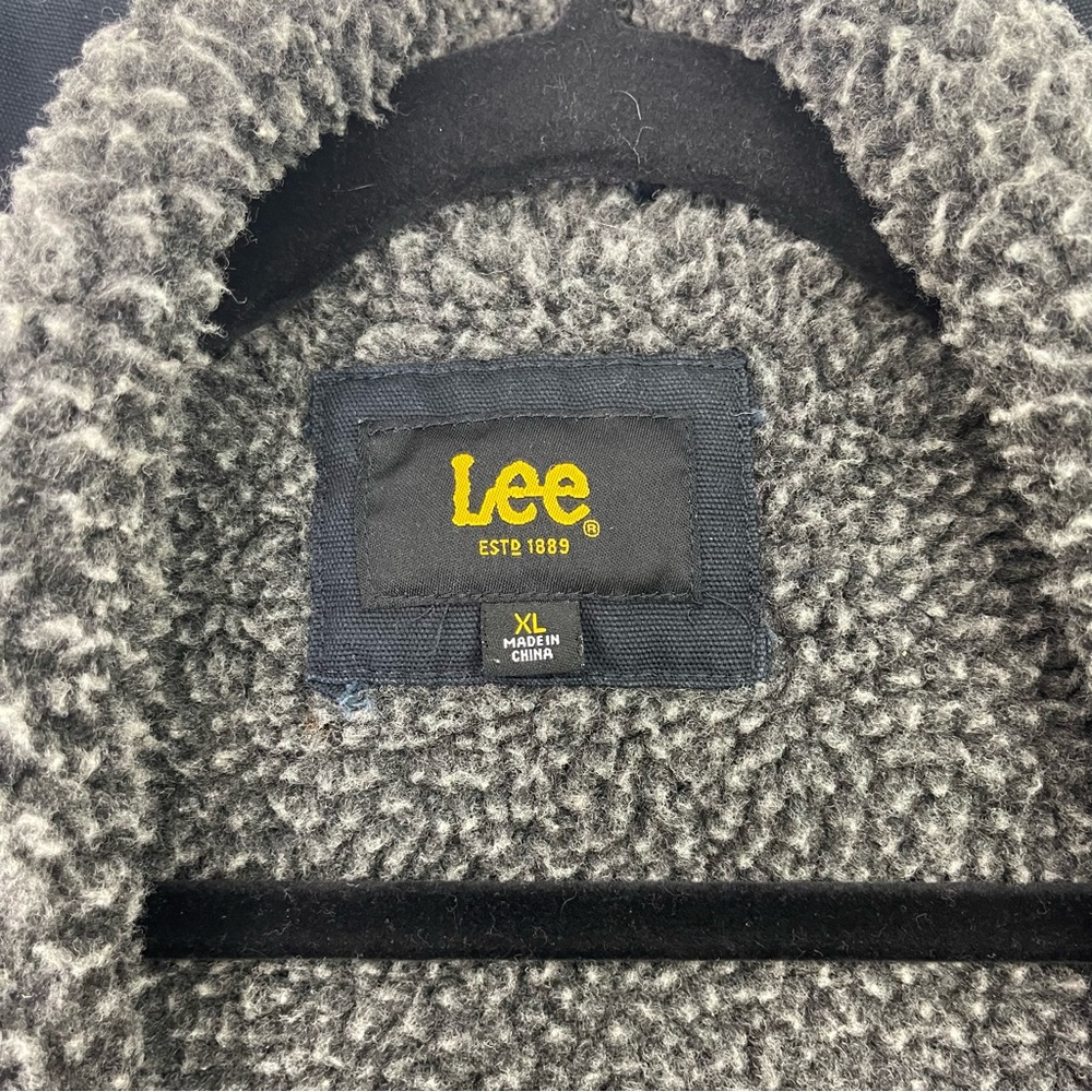 Lee Men’s Size XL Black Canvas Faux Sherpa Lined Vest - Picture 3 of 15